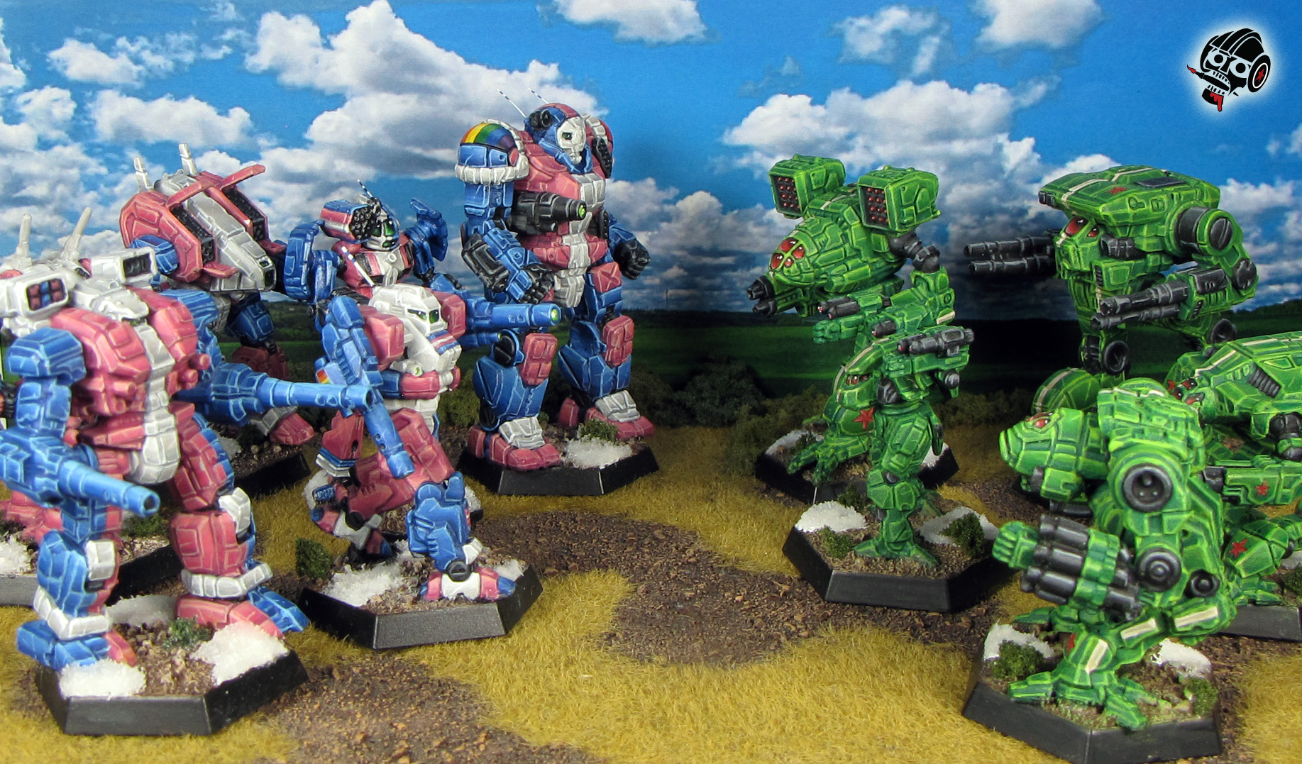 Battletech Alpha Strike Clan & Inner Sphere Battle Mechs from Catalyst Games Lab painted by Neldoreth - An Hour of Wolves & Shattered Shields