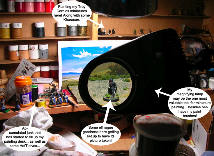 Deskshot February 2010 - all figures being or have been from  painted by Neldoreth - An Hour of Wolves & Shattered Shields