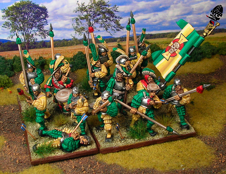 The Empire spearmen from Games Workshop painted by Neldoreth - An Hour of Wolves & Shattered Shields