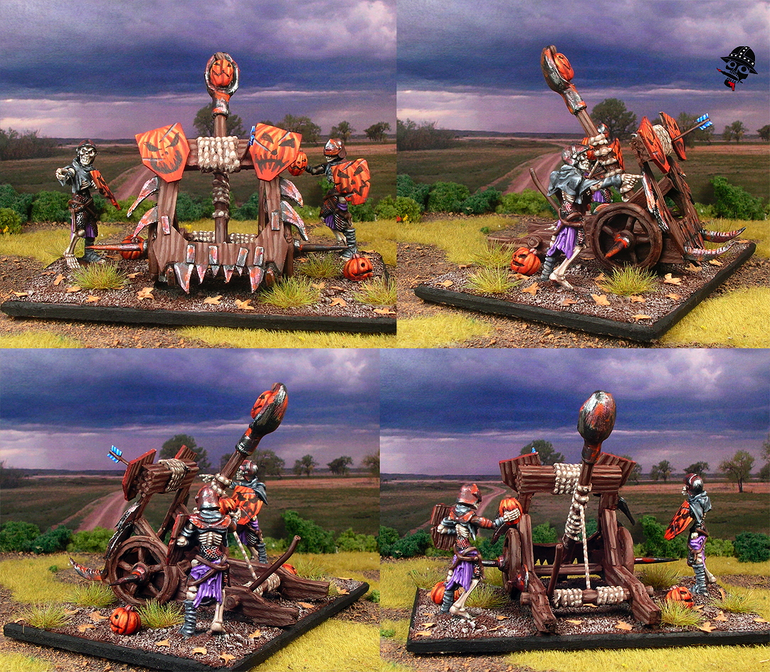 Undead skeleton balefire catapult scatch-built by Neldoreth, figures from Mantic Games painted by Neldoreth - An Hour of Wolves & Shattered Shields