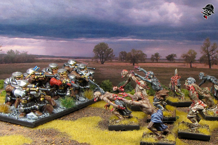 Zombies and dwarfs from Mantic Games painted by Neldoreth - An Hour of Wolves & Shattered Shields