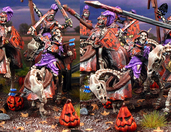 Undead mounted skeleton Revenant or Grave Guard in crashing pose from Games Workshop and Mantic Games painted by Neldoreth - An Hour of Wolves & Shattered Shields