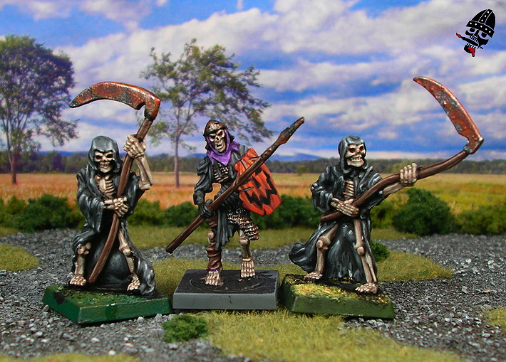 Some test figures for the project: two archers and a spearman.