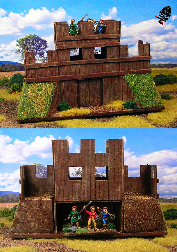 Late Rome, early medieval wooden palisade DBA 15mm camp from scratch built by Neldoreth painted by Neldoreth - An Hour of Wolves & Shattered Shields