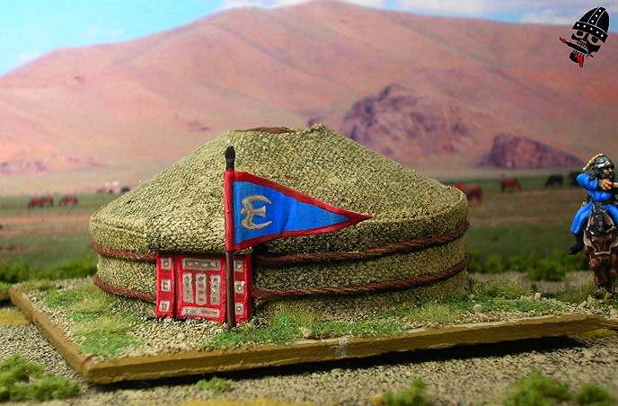 15mm DBA camp from Scratch Built 15mm Mongol ger - not a yurt - by Neldoreth painted by Neldoreth - An Hour of Wolves & Shattered Shields