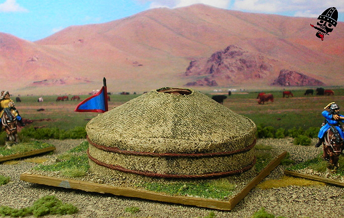 15mm DBA camp from Scratch Built 15mm Mongol ger - not a yurt - by Neldoreth painted by Neldoreth - An Hour of Wolves & Shattered Shields