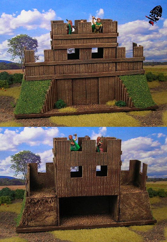 Late Rome, early medieval wooden palisade DBA 15mm camp from scratch built by Neldoreth painted by Neldoreth - An Hour of Wolves & Shattered Shields